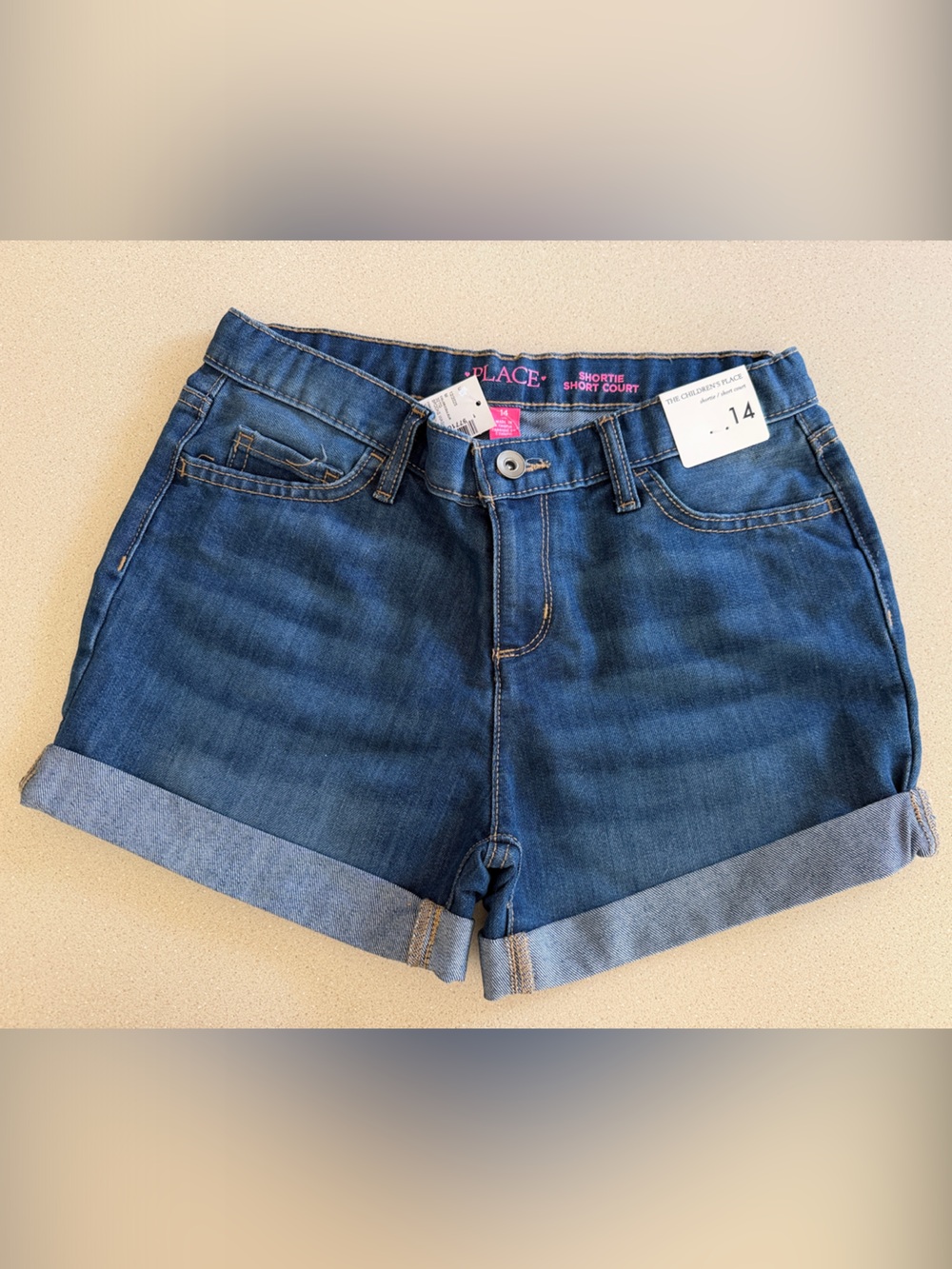The Children's Place Dark Blue Denim Rolled-Cuff Shorts